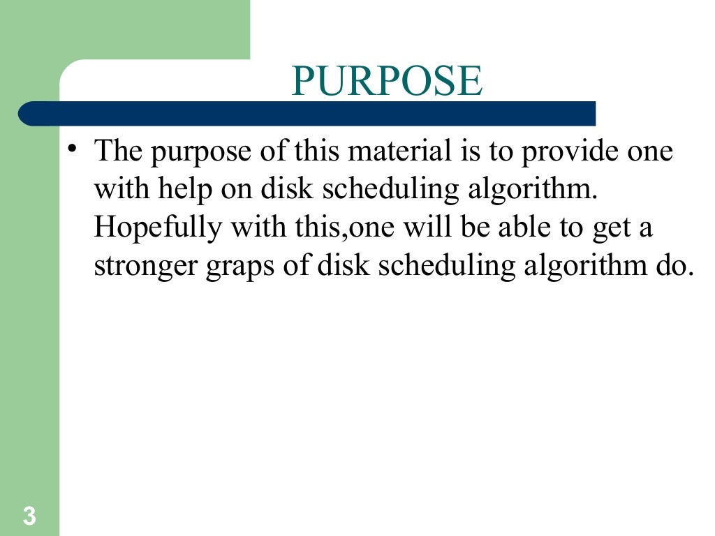 Disk scheduling
