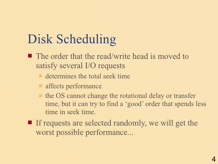 Disk scheduling