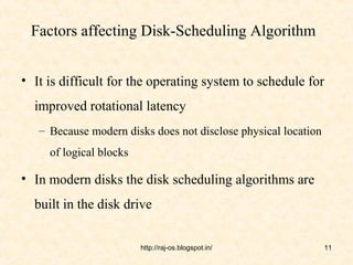 Disk scheduling algorithm.52