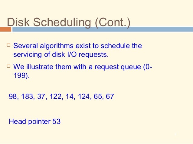 Disk scheduling algorithms