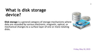 Disk storage - SlideShare by jayed hossain jibon | PPTX