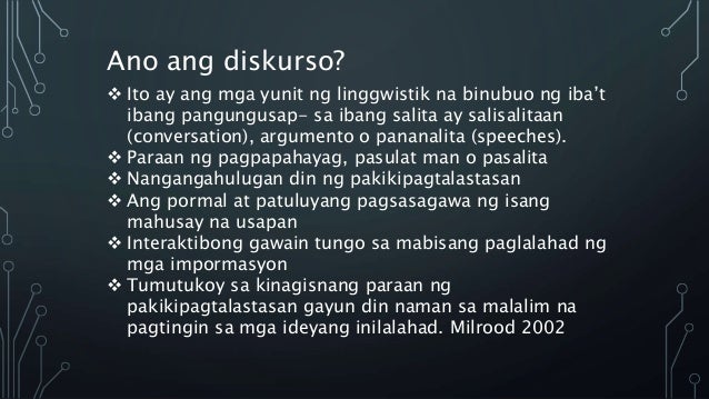 Tatlong Layunin Ng Diskurso