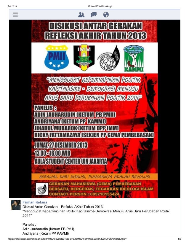 Diskusi Antar Gerakan Refleksi A Khir Tahun 2013