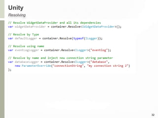 Unity
32
Resolving
 