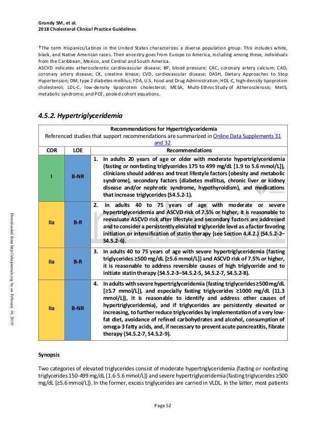 ACC/AHA lipid guidelines 2018