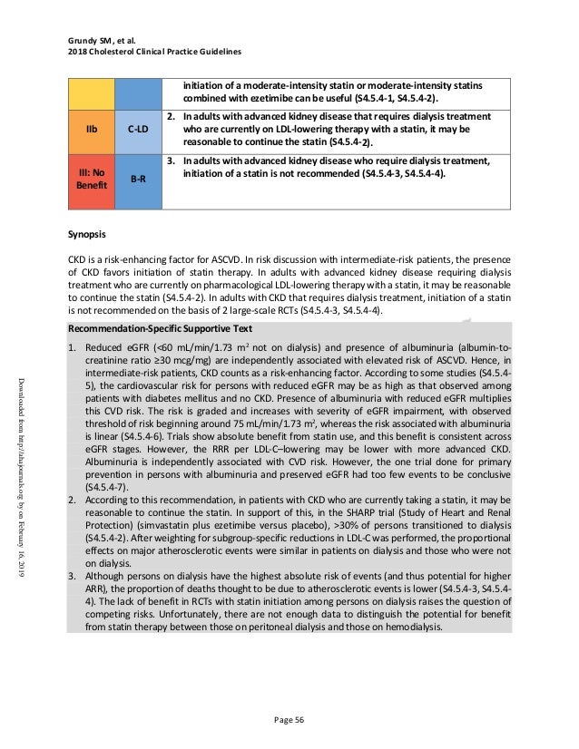 ACC/AHA lipid guidelines 2018