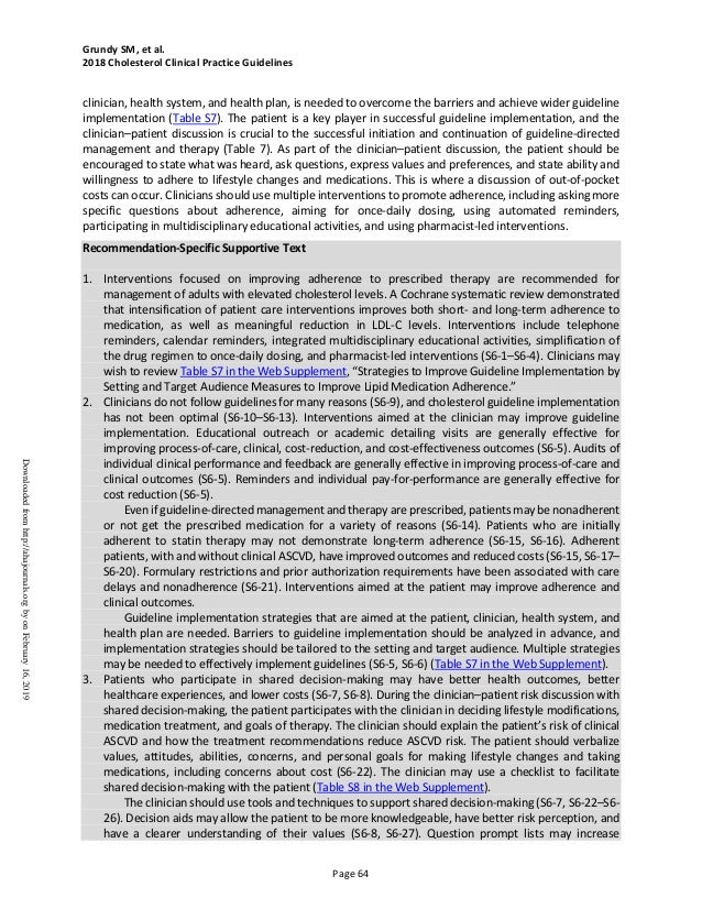 ACC/AHA lipid guidelines 2018