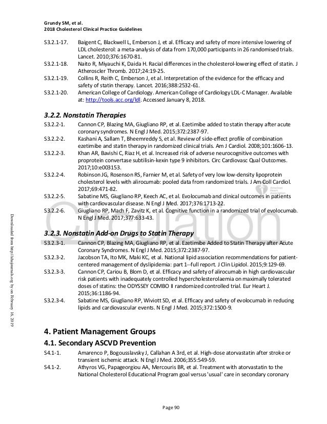 ACC/AHA lipid guidelines 2018