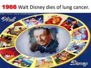 1966Walt Disney dies of lung cancer.