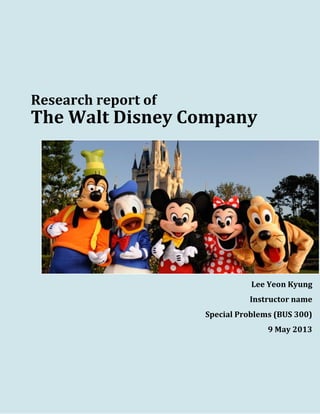 Research report of the Walt Disney Company | PDF