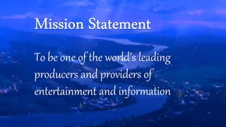 Disney Business Segments
The Walt Disney
Company
Disney Consumer
Products And
Interactive Media
Studio
Entertainment
Parks And Resorts Media Networks
 