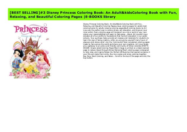 Best Selling 3 Disney Princess Coloring Book An Adult Kids Colorin