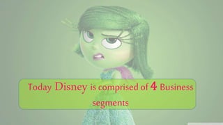 Today Disney is comprised of 4 Business
segments
 