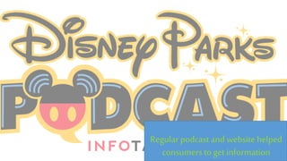 Regular podcast and website helped
consumers to get information
 