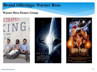 Brand Offerings: Warner Bros.
Brand Management 15
Warner Bros Picture Group
 