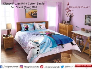 Blue Baby Blanket Purple Fancy Linen Disney Frozen Featuring Olaf as The Main Print 