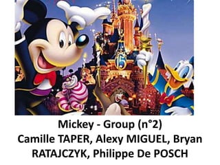 Mickey - Group (n°2)
Camille TAPER, Alexy MIGUEL, Bryan
  RATAJCZYK, Philippe De POSCH
 