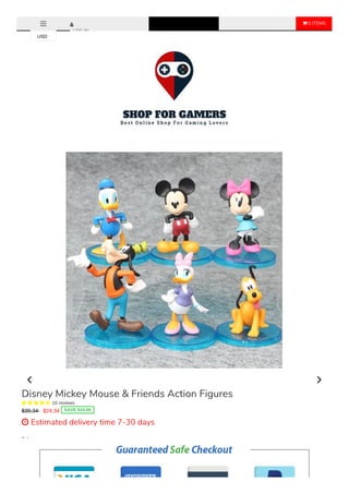  0 ITEMS
LOG IN
Color
Mickey 6 PCS
Sale Ends Once The Timer Hits Zero!
Disney Mickey Mouse & Friends Action Figures
     16 reviews
$39.34 $24.34 SAVE $15.00
 Estimated delivery time 7-30 days
USD
 