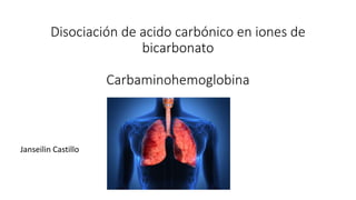 Disociación de acido carbónico en iones de
bicarbonato
Carbaminohemoglobina
Janseilin Castillo
 