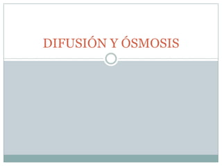 DIFUSIÓN Y ÓSMOSIS
 