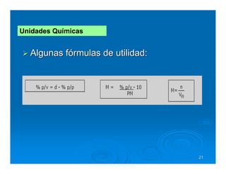 Unidades Químicas


  Algunas fórmulas de utilidad:




                                  21
 