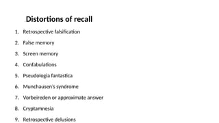 Memory Delusion disorder of memory psychiatric overview.pptx