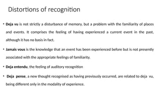Psychiatric Memory Problem disorder of memory psychiatric overview.pptx