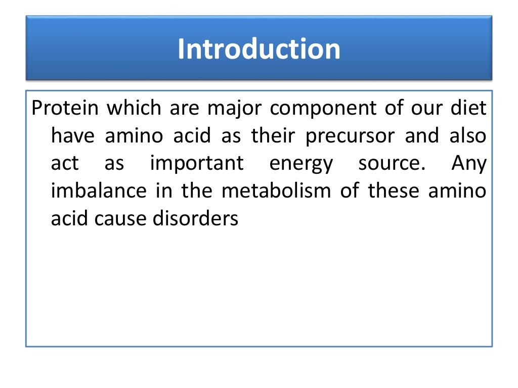 Disorders of amino acid metabolism