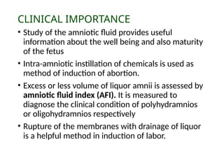 Disorders of amniotic fluid in Gynaecology pptx | PPTX