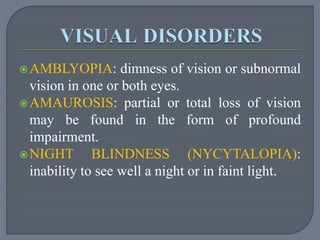 Dimness Vision Examples Disorders of eye | PPTX
