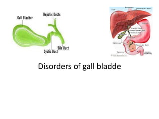 Disorders of gall bladde
 