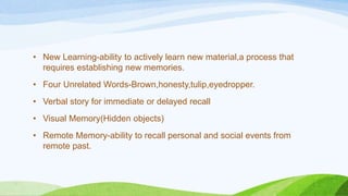 Disorders of memory | PPTX