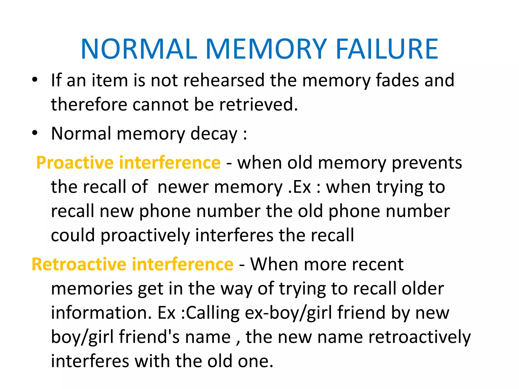 Disorders of memory | PPTX