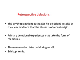 Memory Delusion Disorders of memory | PPTX