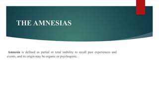 disorders of memory .pptx disorder of memory | PPTX