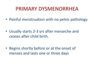 Disorders of menstruation