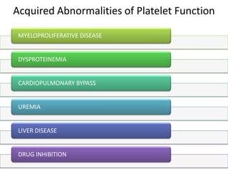 OVERVIEW Disorders of platelets | PPTX