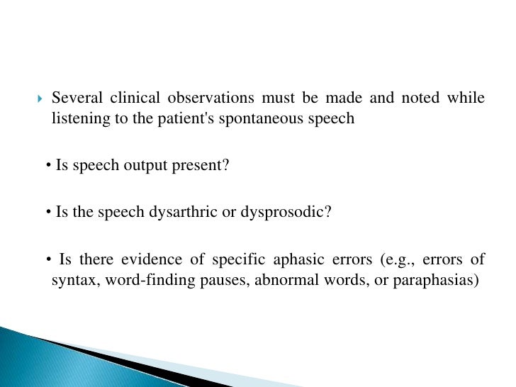 Disorders of speech and language