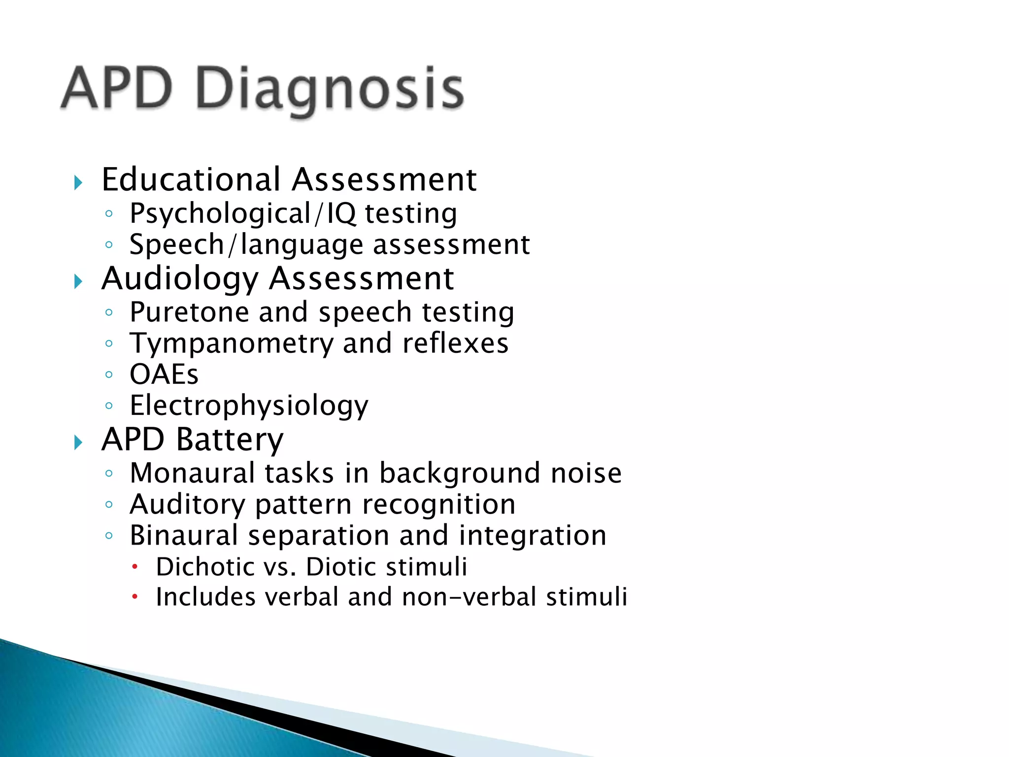 Disorders of the auditory nervous system | PPTX