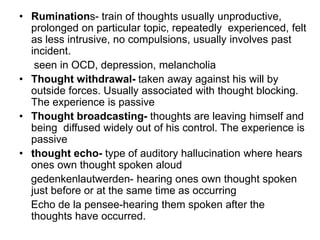 Disorders of thought | PPTX