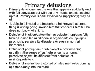 Disorders of thought | PPTX