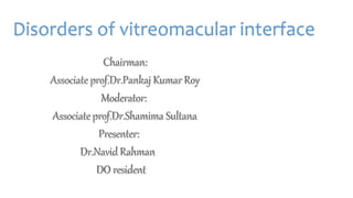 Disorders of vitreomacular interface
 