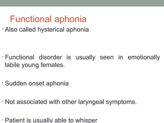 Aphonian Instrument Disorders of voice, dr.sithanandha kumar, 19.09.2016