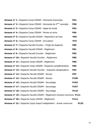 50
AAnnnneexxee nn°° 11 :: DDiissppaacchhee CCoorrppss CCEESSAAMM :: DDeemmaannddee dd’’aaccoommppttee PP5522
AAnnnneexxee nn°° 22 :: DDiissppaacchhee CCoorrppss CCEESSAAMM :: DDeemmaannddee ddee 22èèmmee
aaccoommppttee PP5588
AAnnnneexxee nn°° 33 :: DDiissppaacchhee CCoorrppss CCEESSAAMM :: AAppppeell ddee ffoonnddss PP6622
AAnnnneexxee nn°° 44 :: DDiissppaacchhee CCoorrppss CCEESSAAMM :: PPeeiinneess eett ssooiinnss PP6666
AAnnnneexxee nn°° 55 :: DDiissppaacchhee FFaaccuullttéé CCEESSAAMM :: RRééppaarrttiittiioonn ddee ffrraaiiss PP6699
AAnnnneexxee nn°° 66 :: DDiissppaacchhee CCoorrppss CCEESSAAMM :: AAnnnnuullaattiioonn PP7755
AAnnnneexxee nn°° 77 :: DDiissppaacchhee FFaaccuullttéé CCoouurrttiieerr :: PPrroojjeett ddee ddiissppaacchhee PP8800
AAnnnneexxee nn°° 88 :: DDiissppaacchhee FFaaccuullttéé CCEESSAAMM :: RRèègglleemmeenntt PP8811
AAnnnneexxee nn°° 99 :: DDiissppaacchhee FFaaccuullttéé CCoouurrttiieerr :: RRèègglleemmeenntt PP8833
AAnnnneexxee nn°° 1100 :: DDiissppaacchhee FFaaccuullttéé CCoouurrttiieerr :: RRèègglleemmeenntt PP8855
AAnnnneexxee nn°° 1111 :: DDiissppaacchhee CCoorrppss CCEESSAAMM :: RRèègglleemmeenntt PP8866
AAnnnneexxee nn°° 1122 :: DDiissppaacchhee CCoorrppss CCEESSAAMM :: DDiissppaacchhee ccoommpplléémmeennttaaiirree PP8899
AAnnnneexxee nn°° 1133 :: DDiissppaacchhee FFaaccuullttéé CCoouurrttiieerr :: DDiissppaacchhee rrééccaappiittuullaattiivvee PP9944
AAnnnneexxee nn°° 1144 :: DDiissppaacchhee FFaaccuullttéé CCEESSAAMM :: DDeevviissee PP9977
AAnnnneexxee nn°° 1155 :: DDiissppaacchhee FFaaccuullttéé CCEESSAAMM :: DDeevviissee PP110000
AAnnnneexxee nn°° 1166 :: DDiissppaacchhee FFaaccuullttéé CCEESSAAMM :: SSaauuvveettaaggee PP110033
AAnnnneexxee nn°° 1177 :: DDiissppaacchhee FFaaccuullttéé CCEESSAAMM :: SSaauuvveettaaggee PP110077
AAnnnneexxee nn°° 1188 :: DDiissppaacchhee FFaaccuullttéé CCEESSAAMM :: SSaauuvveettaaggee PP111100
AAnnnneexxee nn°° 1199 :: DDiissppaacchhee FFaaccuullttéé CCEESSAAMM :: RRèègglleemmeenntt dd’’aavvaarriiee ccoommmmuunnee PP111111
AAnnnneexxee nn°° 2200 :: DDiissppaacchhee CCoorrppss CCEESSAAMM :: RRèègglleemmeenntt PP111144
AAnnnneexxee nn°° 2211 :: DDiissppaacchhee CCoorrppss EExxppeerrtt IInnddééppeennddaanntt :: AAvvaarriiee ccoommmmuunnee PP112255
 