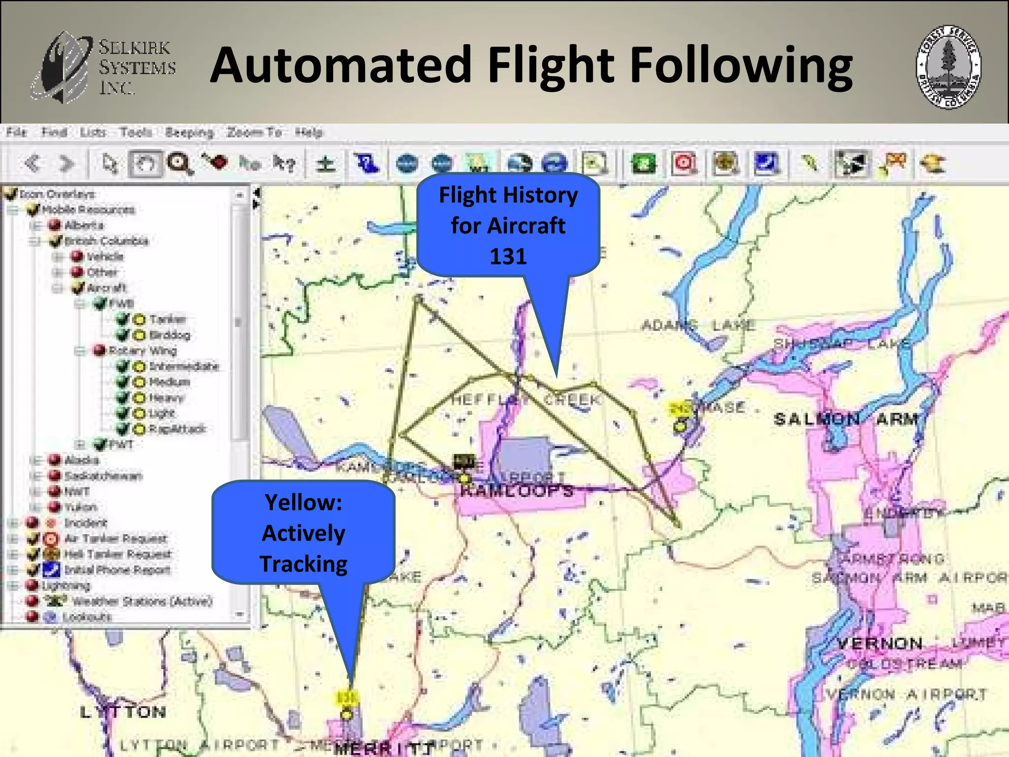 Automated Flight Following Yellow: Actively Tracking Flight History for Aircraft 131 