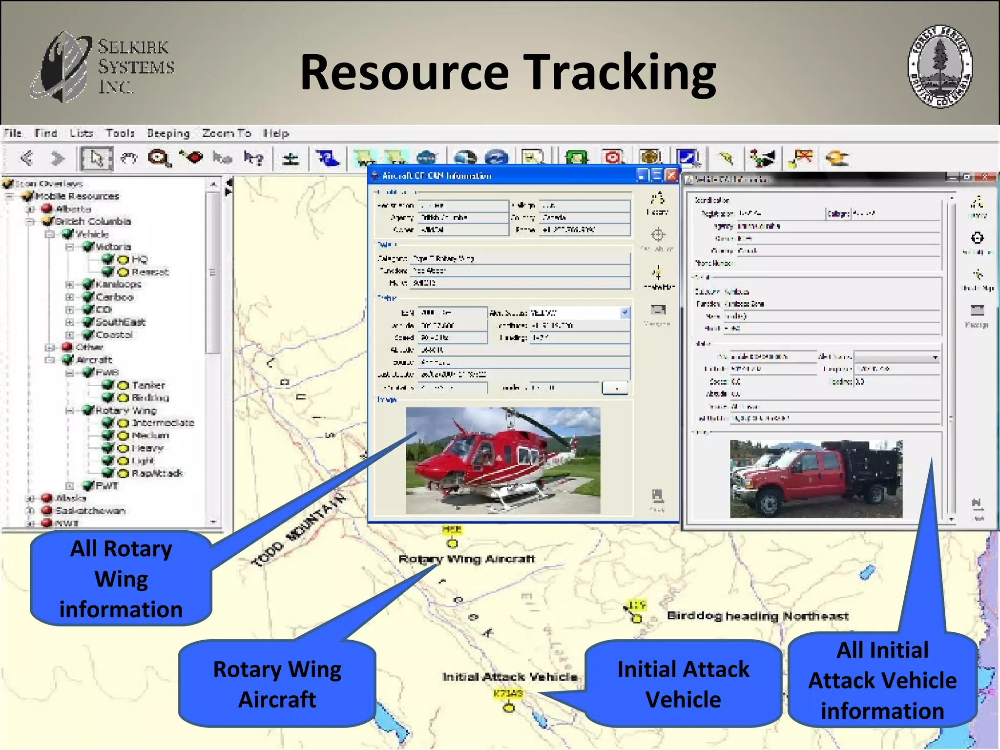 Resource Tracking Initial Attack Vehicle All Rotary Wing information Rotary Wing Aircraft All Initial Attack Vehicle information 