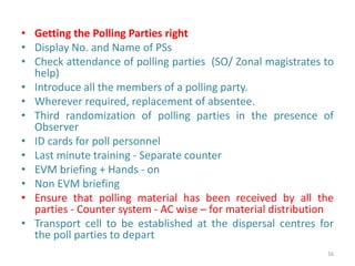 Polling Briefing Example Dispatch and Receipt what you need during the election despatch center ...