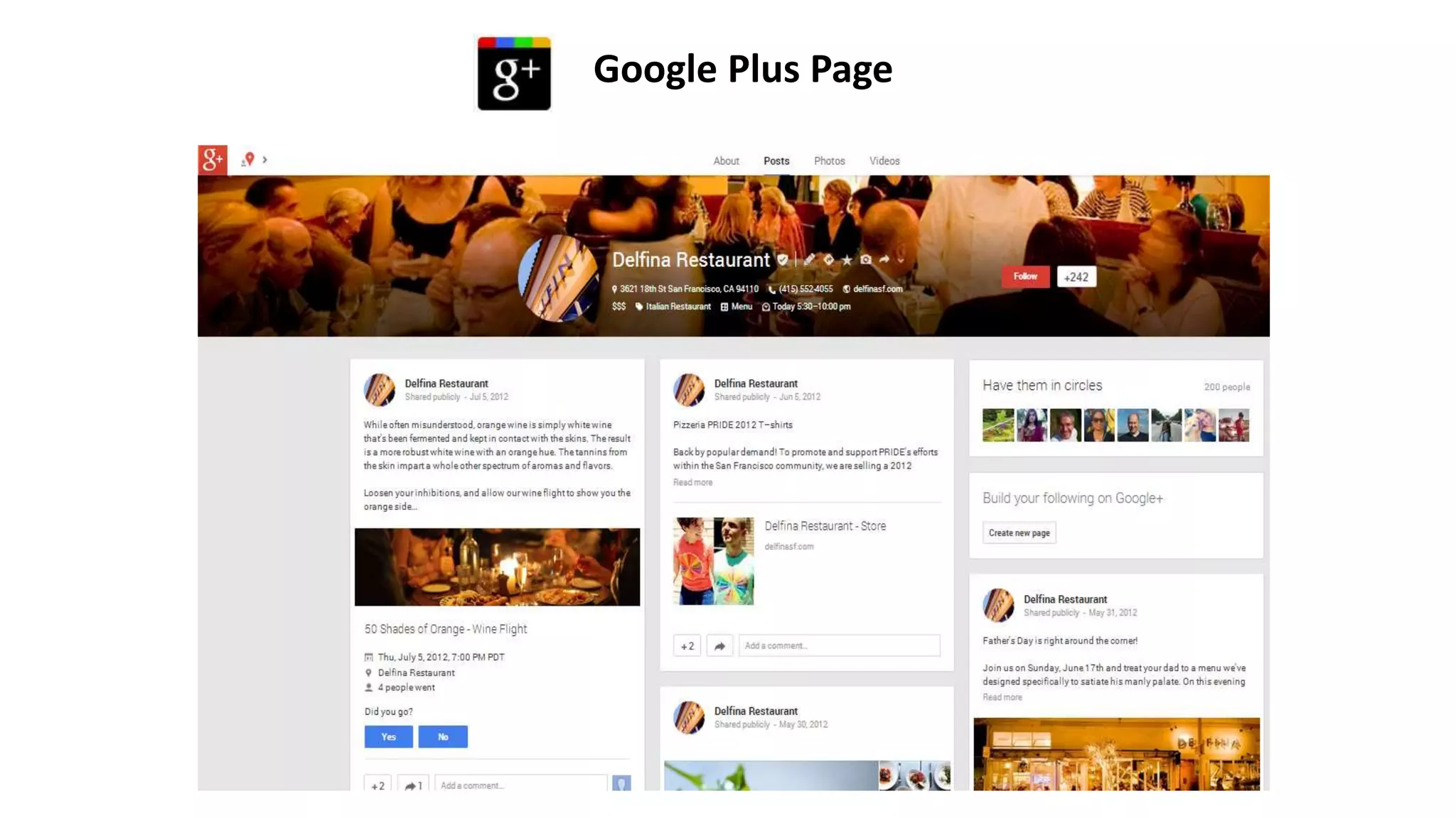 Google Plus Page 
 