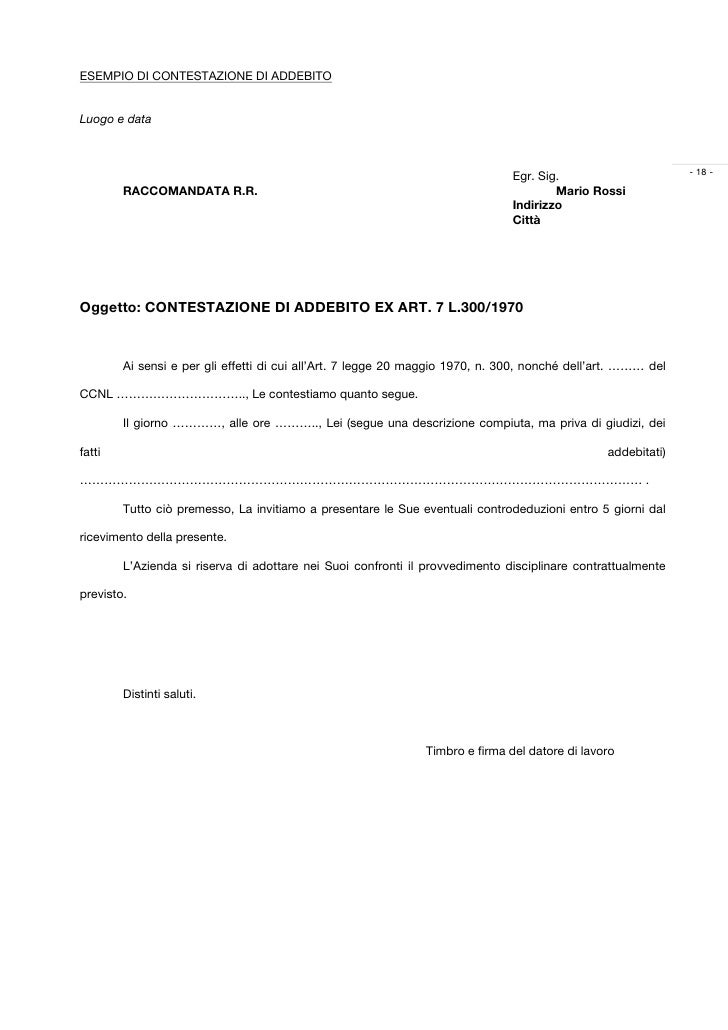 Lettera di messa a disposizione del lavoratore
