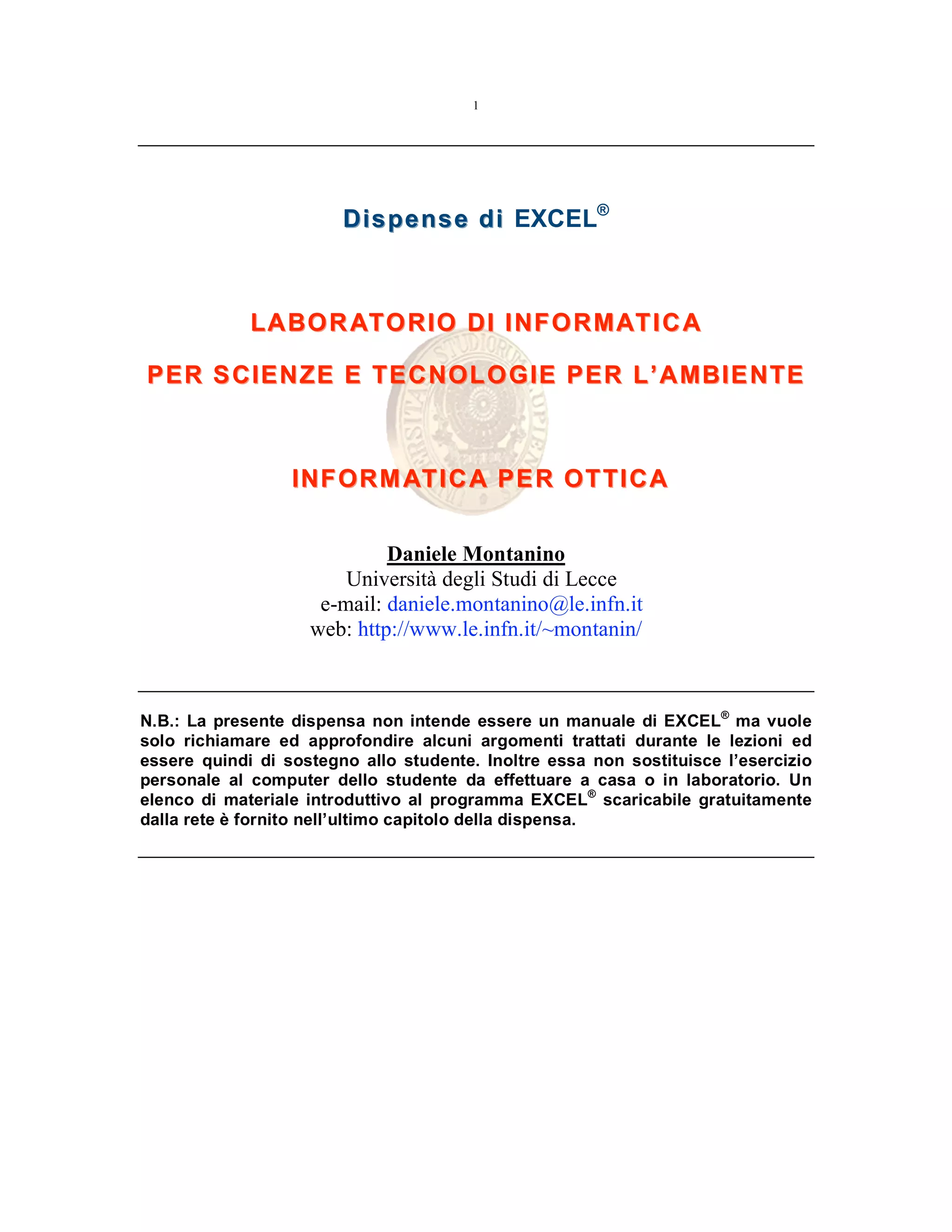 Informatica - uso di excel | PDF